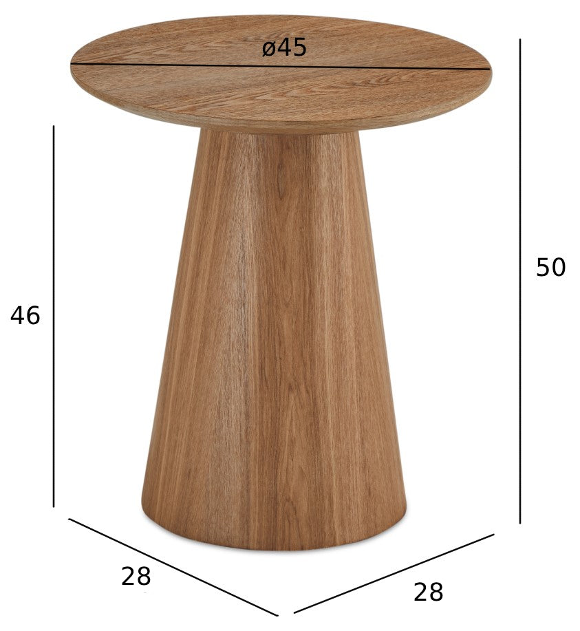 Runder Couchtischmit Säulenfuß Tango Eichefarben ø45x50 cm - FURNHOUSE