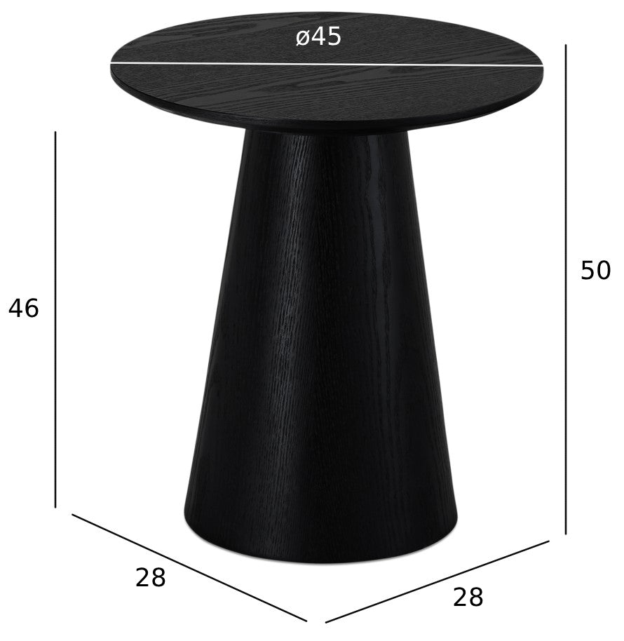 Runder Couchtisch mit Säulenfuß Tango Schwarz ø45x50 cm - FURNHOUSE