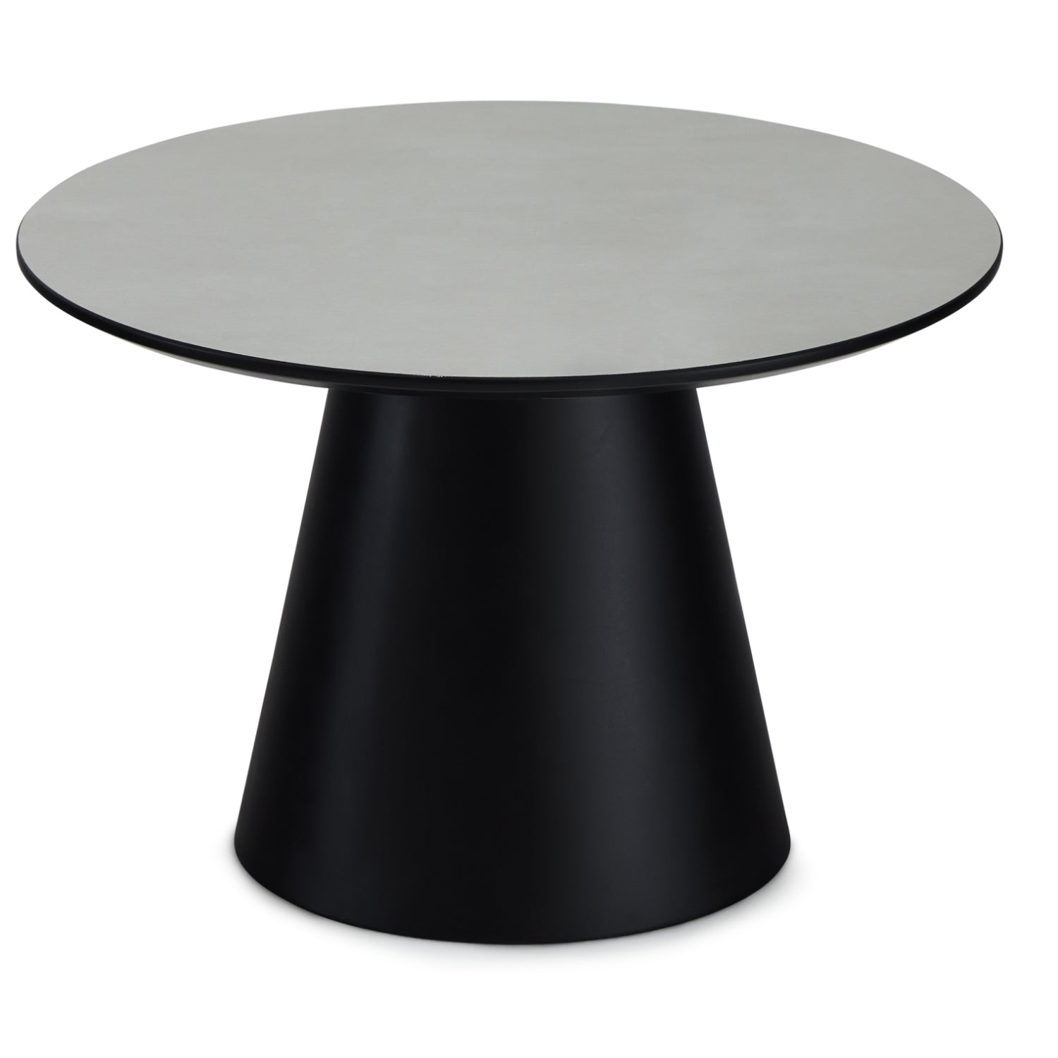 Runder Couchtisch mit Säulenfuß Tango Hellgrau Marmoroptik ø60x40 cm - FURNHOUSE