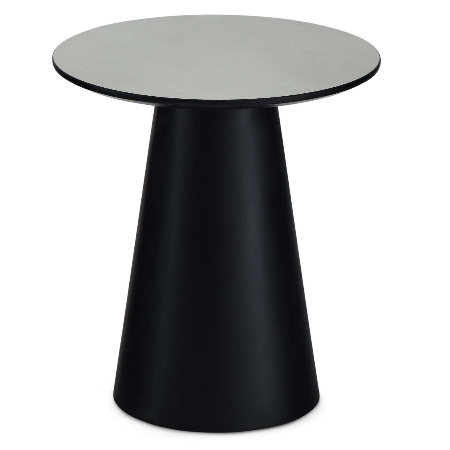 Runder Couchtisch mit Säulenfuß Tango Hellgrau Marmoroptik ø45x50 cm - FURNHOUSE