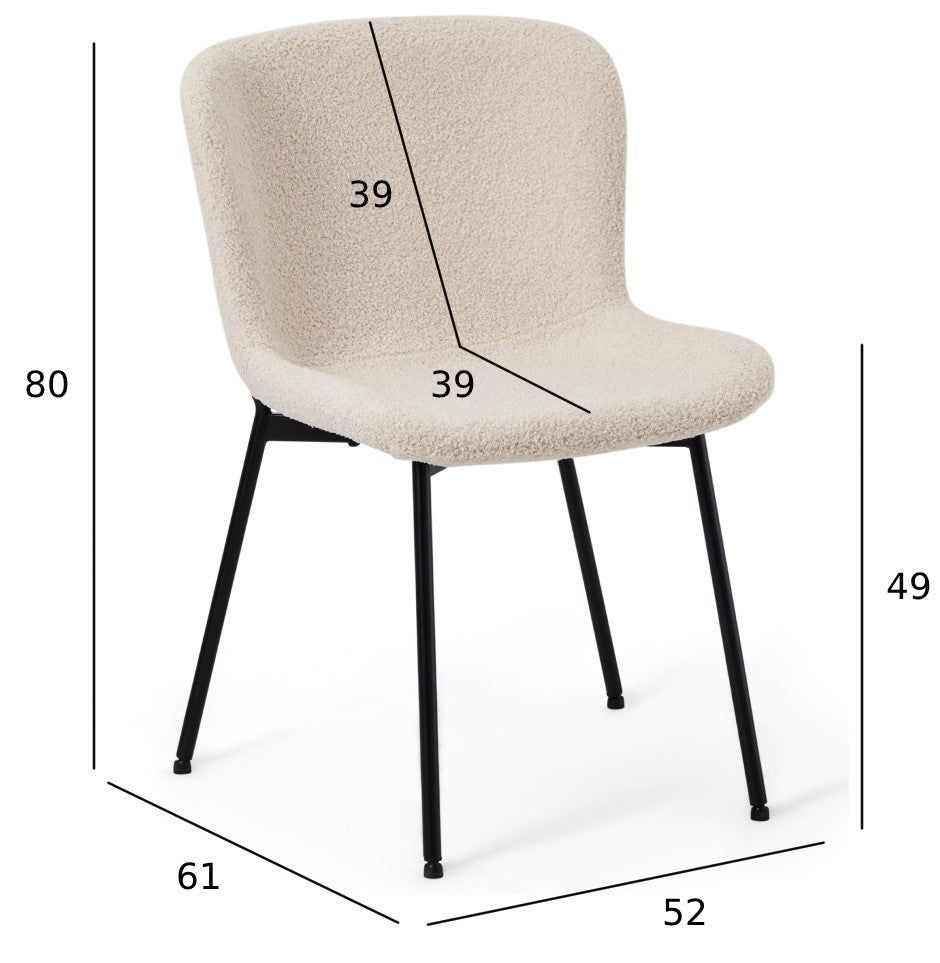 2er Set Polsterstühle Teddy Beige - FURNHOUSE