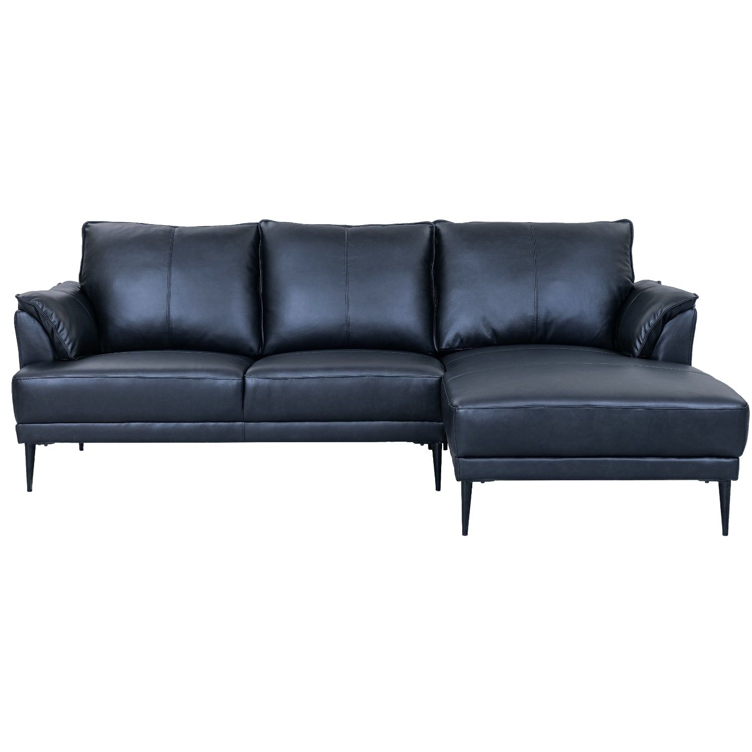 3-Sitzer Ecksofa Rechts Soul Schwarz - FURNHOUSE