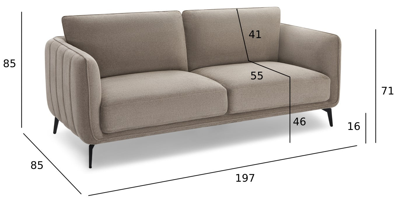 3-Sitzer Sofa Selena Beige - FURNHOUSE