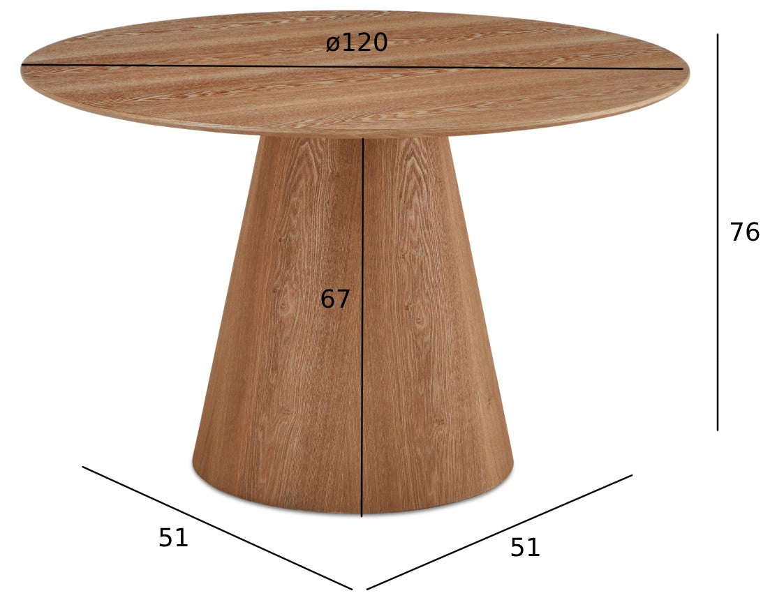 Runder Essstisch mit SäulenfußTango Natur ø120 cm - FURNHOUSE