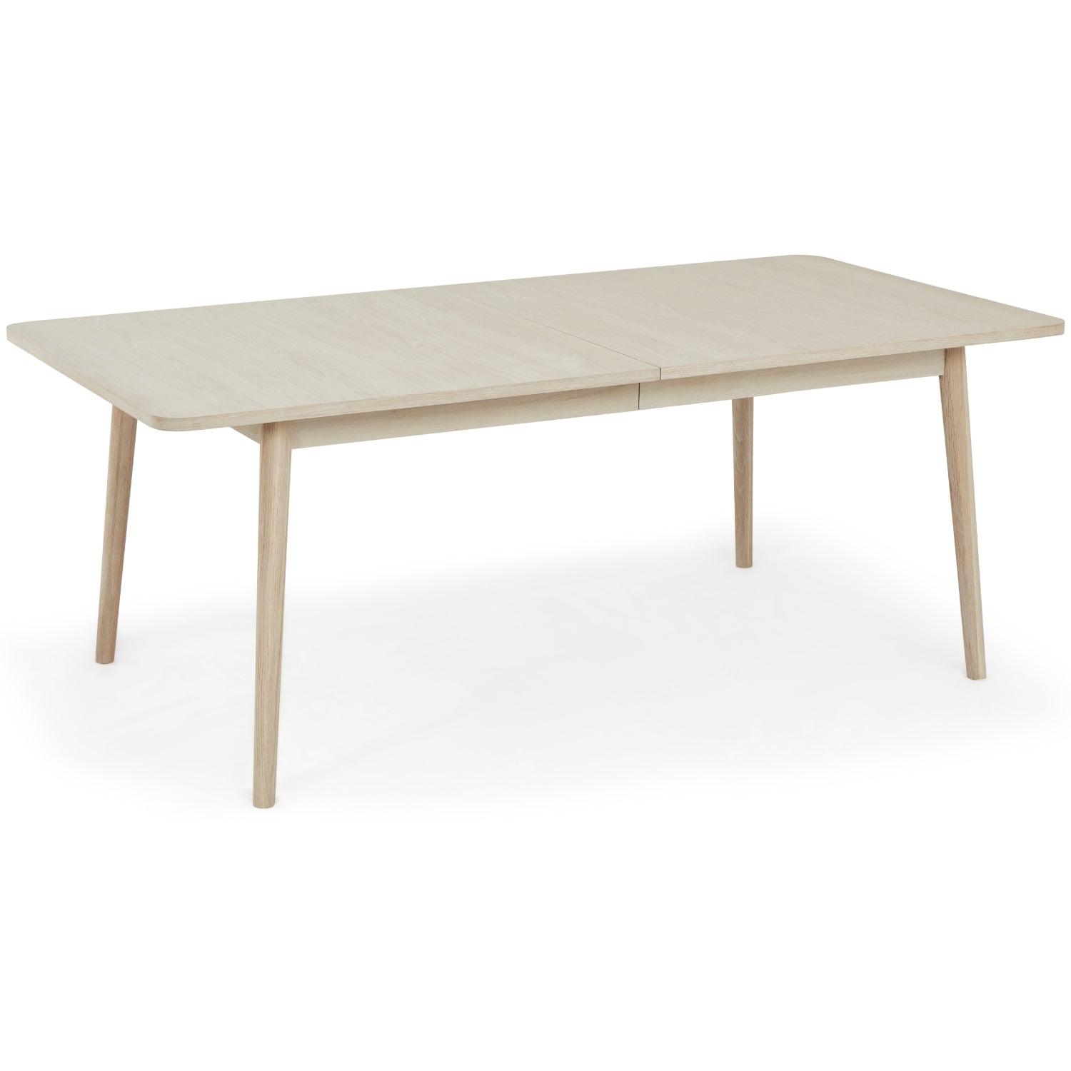 Rechteckiger Essstisch Nyborg - Inklusive 2 Ansteckplatten - Eiche massiv 200x100 cm - FURNHOUSE