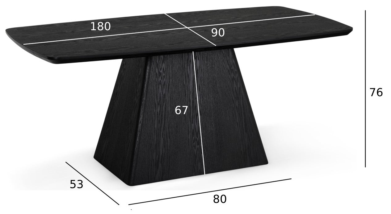 Rechteckiger Essstisch Star Schwarz 180x90 cm - FURNHOUSE