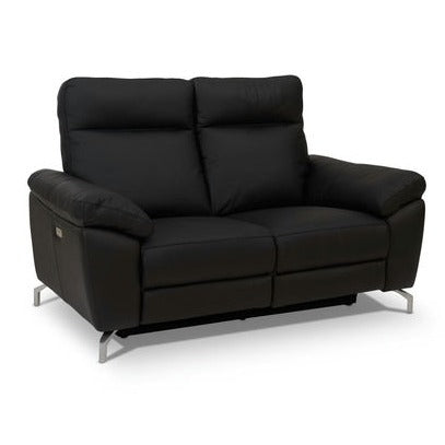 2-Sitzer Elektrisch Relaxsofa Selesta - Schwarz Leder - FURNHOUSE