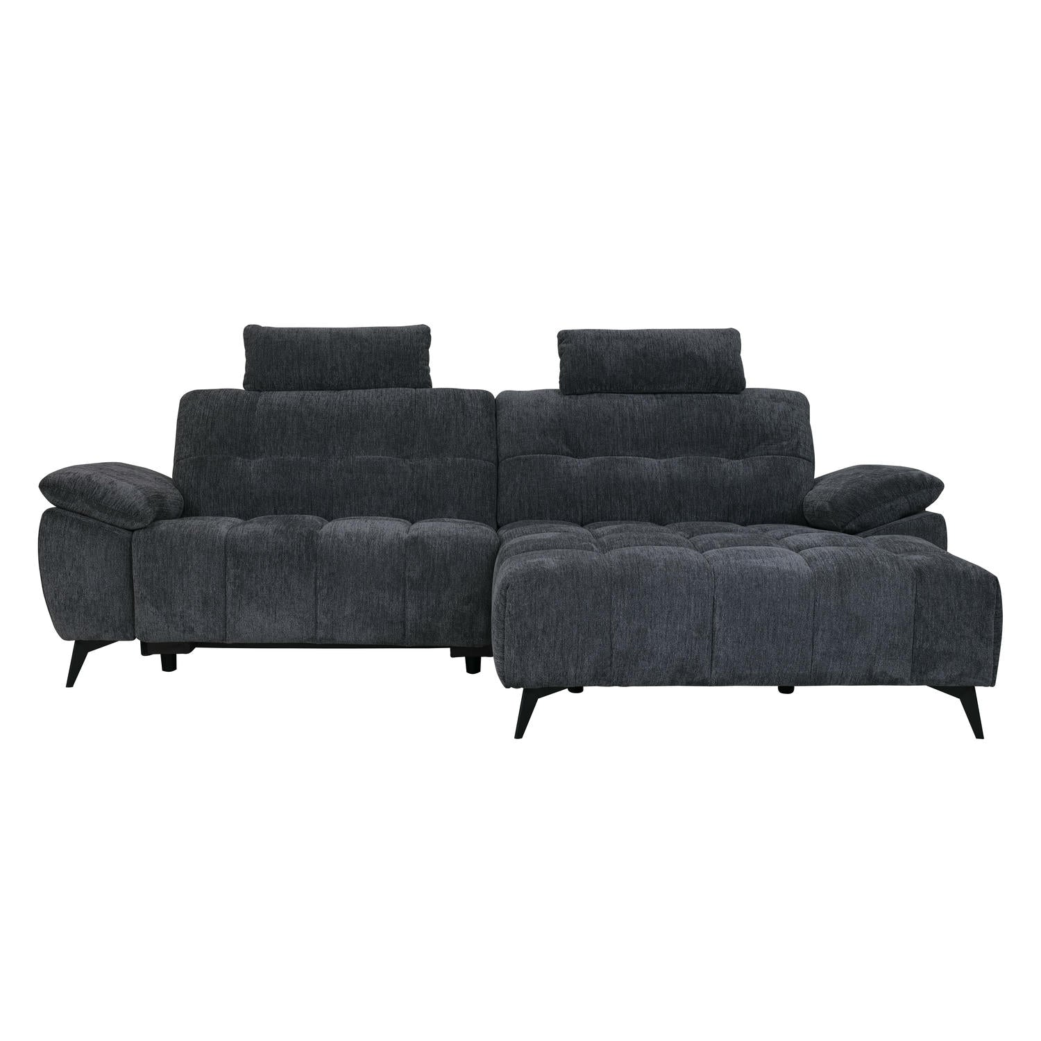 Colorado L-Form Ecksofa Rechts – mit Elektrische Relaxfunktion, USB - Stoffbezug Grau