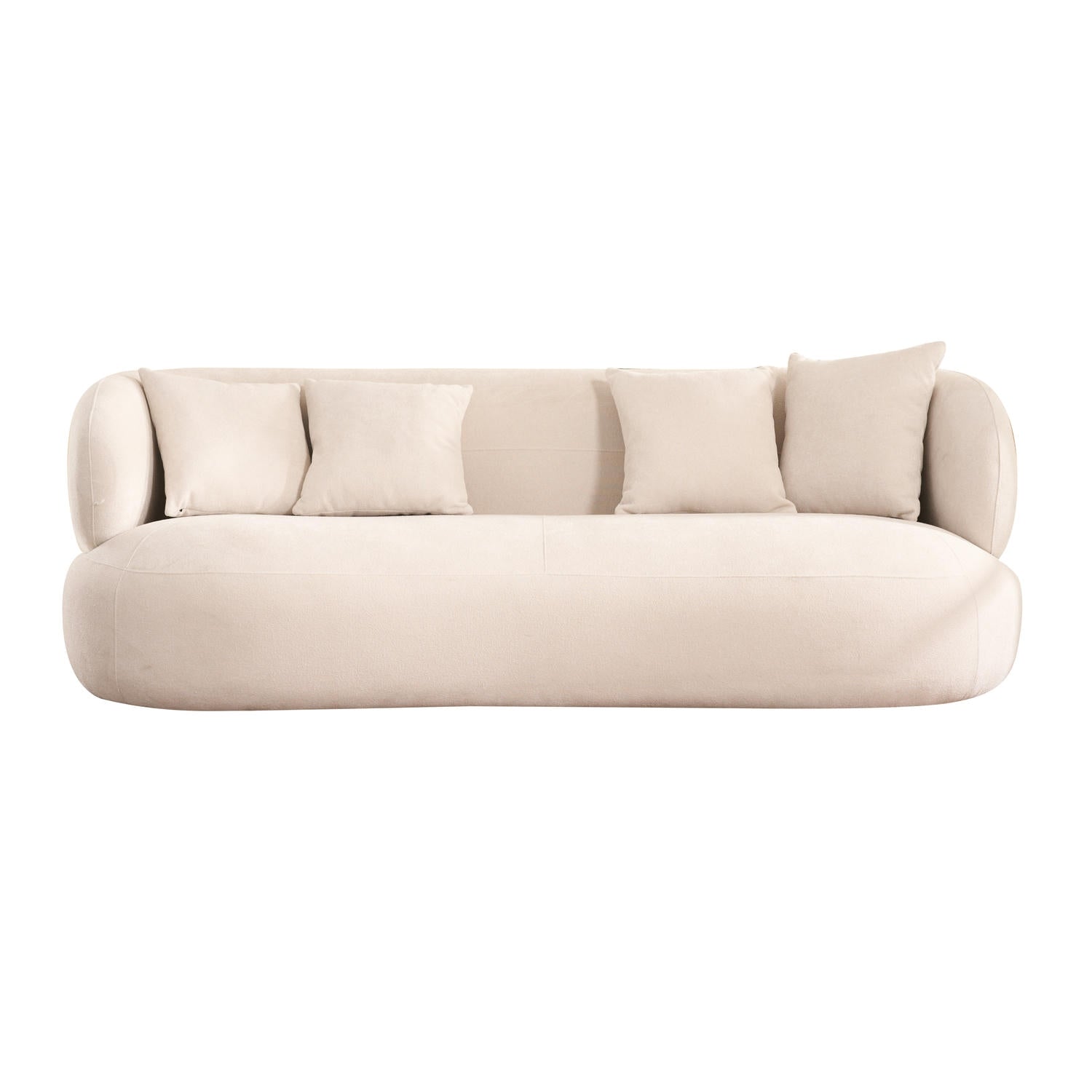New York 3-Sitzer Sofa mit Kissen - Stoffbezug Creme Beige