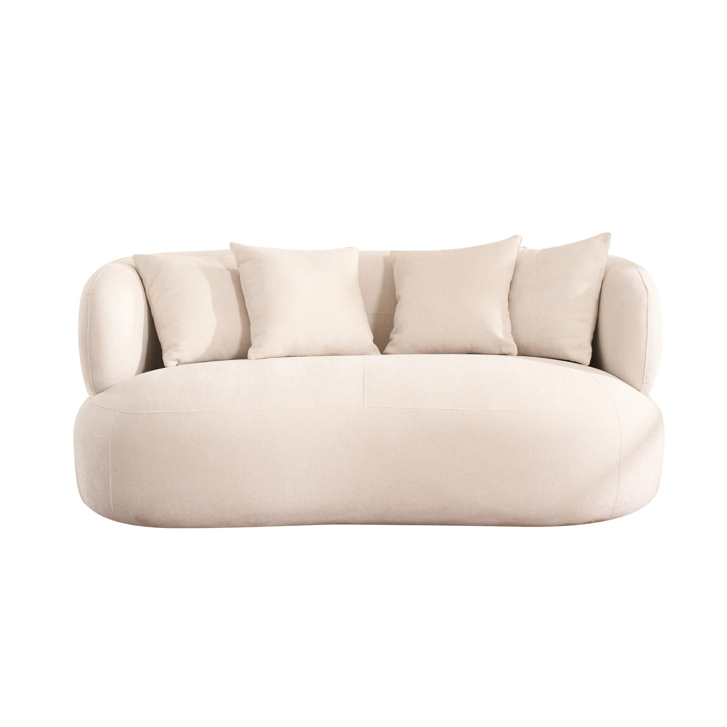 New York 2-Sitzer Sofa mit Kissen - Stoffbezug Creme Beige