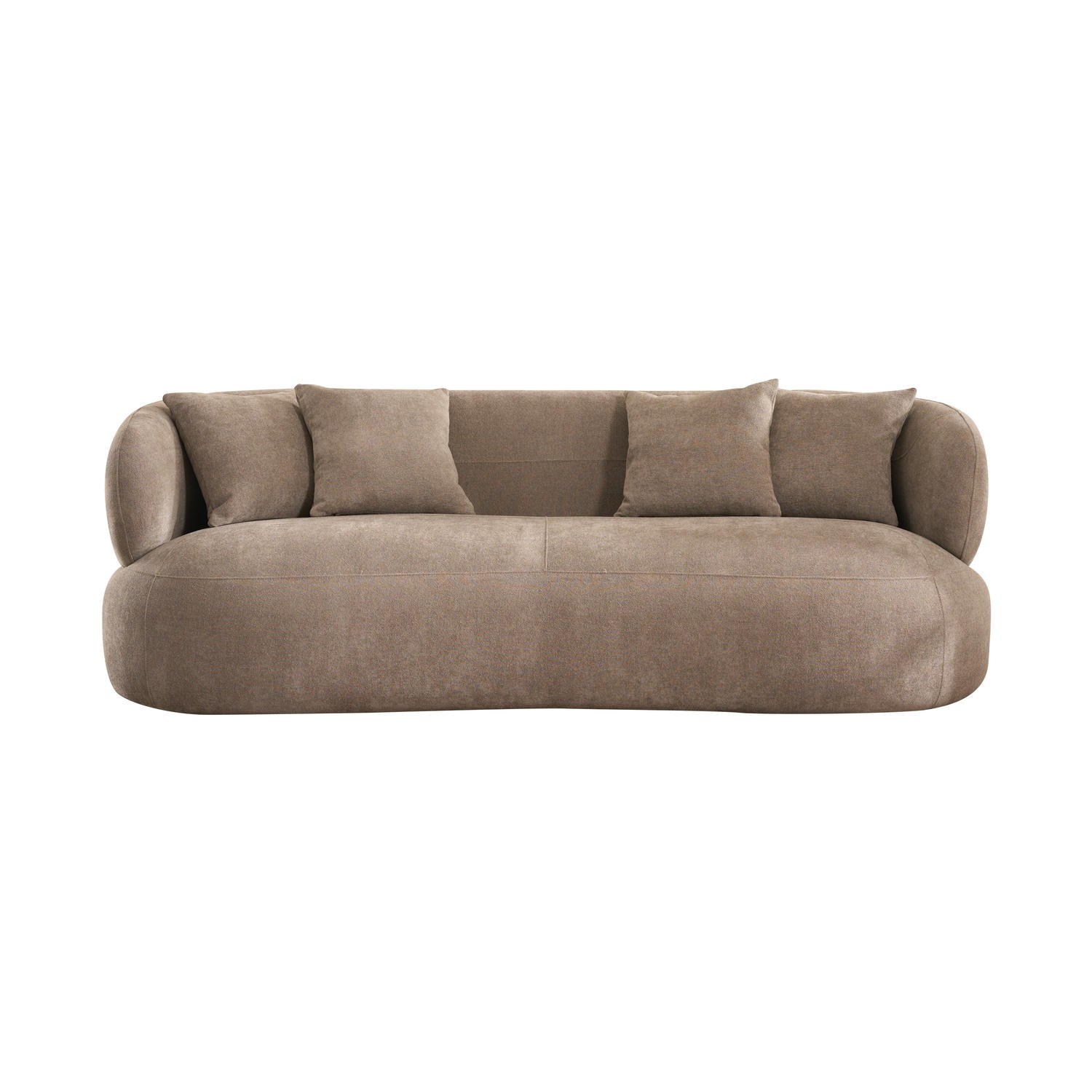 New York 3-Sitzer Sofa mit Kissen - Stoffbezug Braun Beige