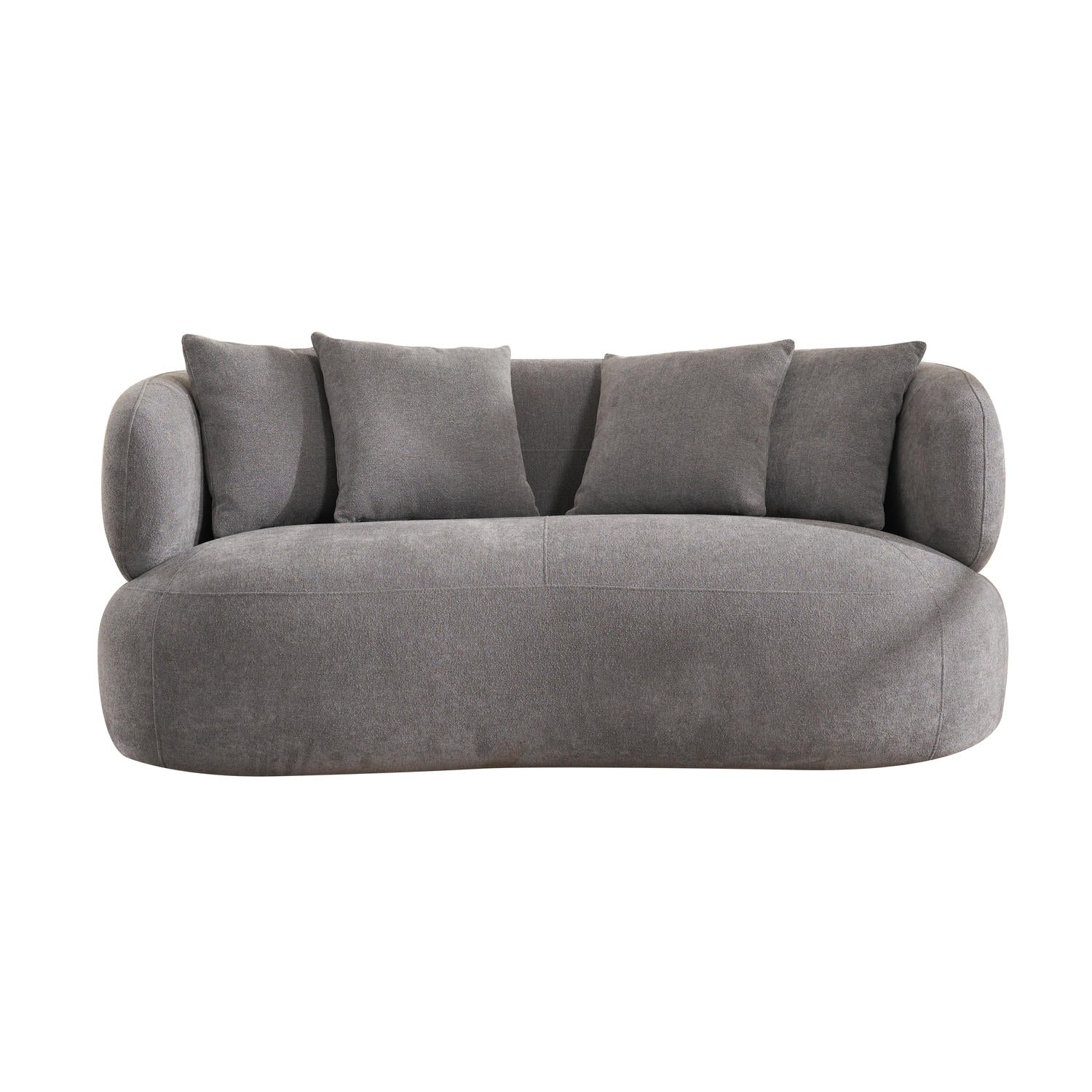 New York 2-Sitzer Sofa mit Kissen - Stoffbezug Grau