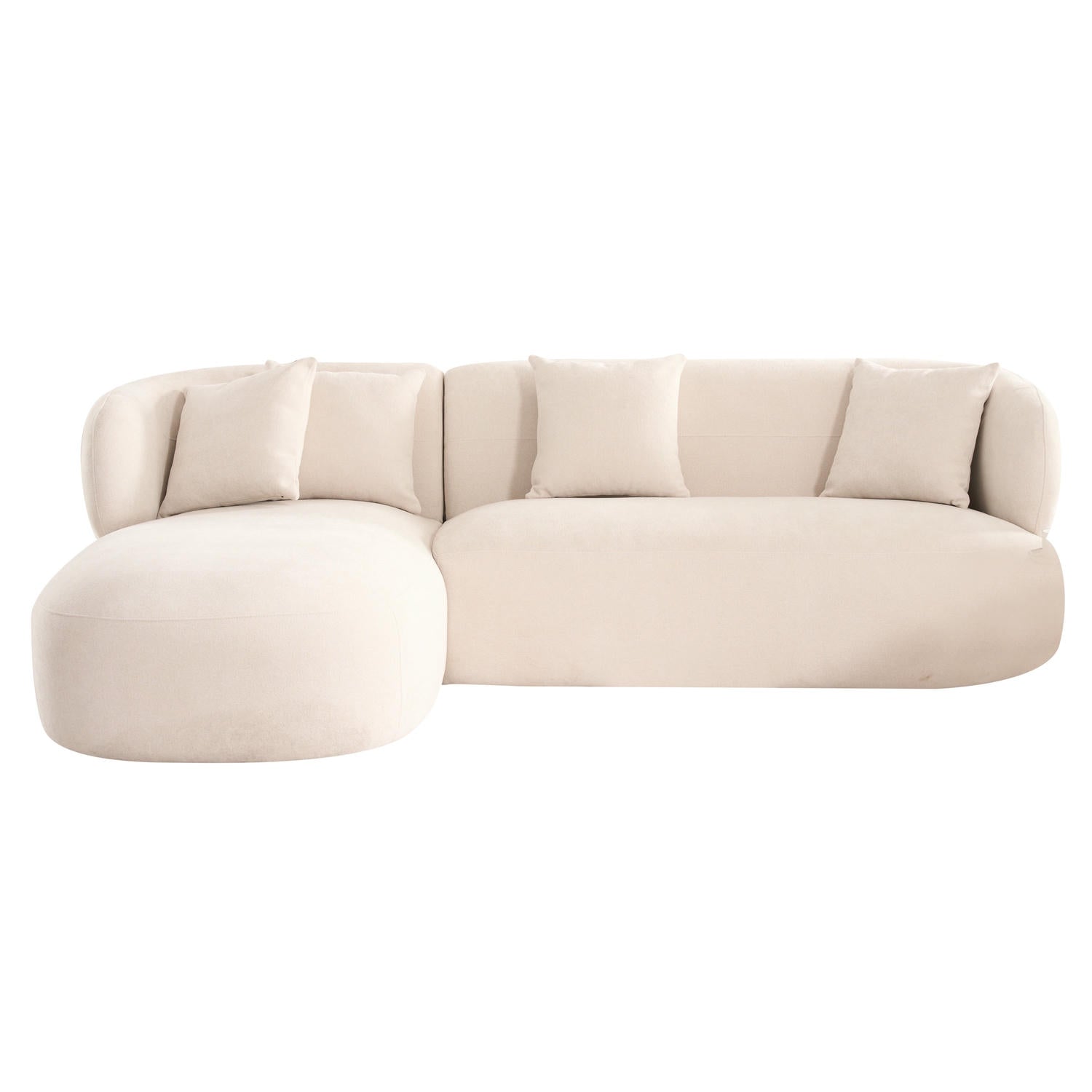 New York L-Form Ecksofa Links - Stoffbezug Creme Beige