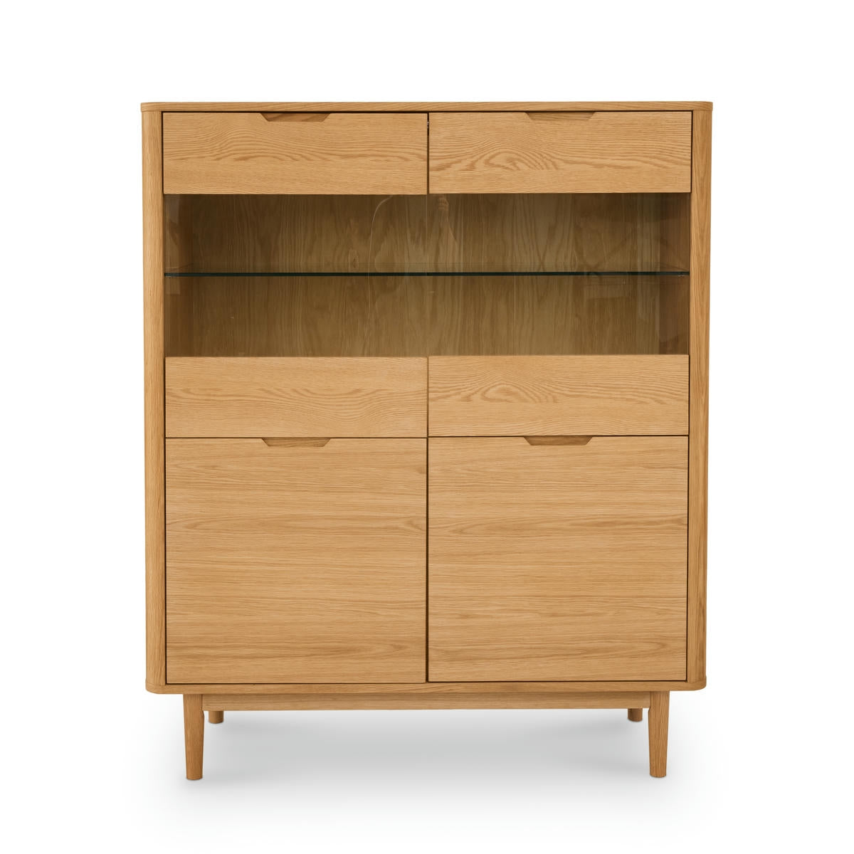 Highboard Eiche massiv Nyborg 4 Türen - Natürliches Öl - FURNHOUSE