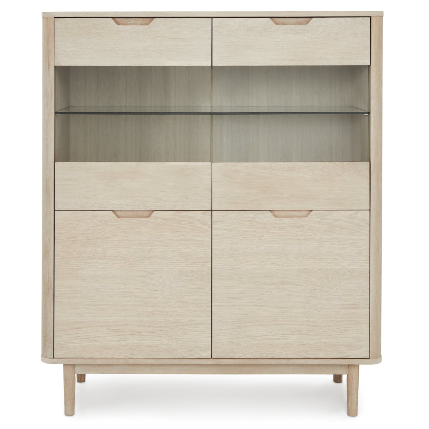 Highboard Eiche massiv Nyborg 4 Türen - FURNHOUSE