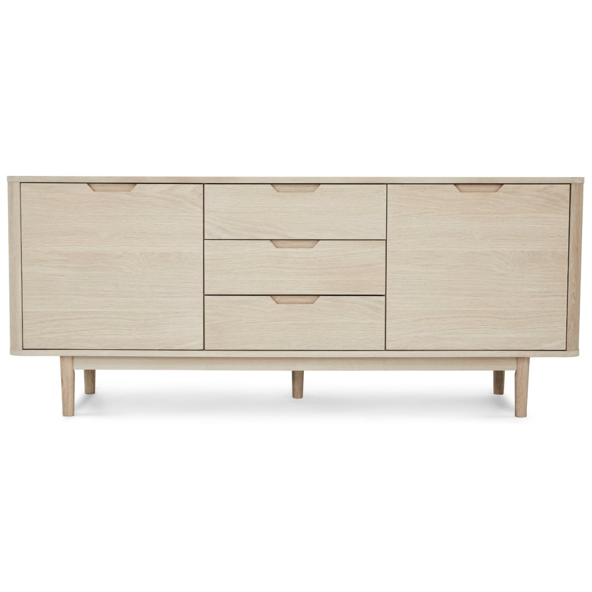 Sideboard Nyborg 180 cm - Echtholzfurnier Eiche bianco - 2 Türen - Kommode Wohnzimmer