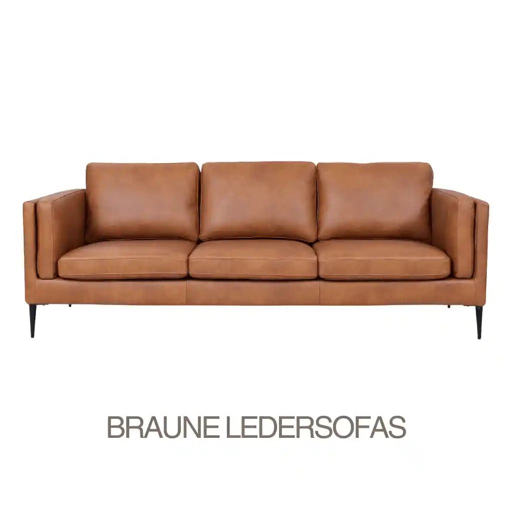 BRAUNE LEDERSOFAS - IBBE DESIGN