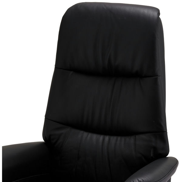 Relaxsessel Manual Schwarz Leder Delta - FURNHOUSE