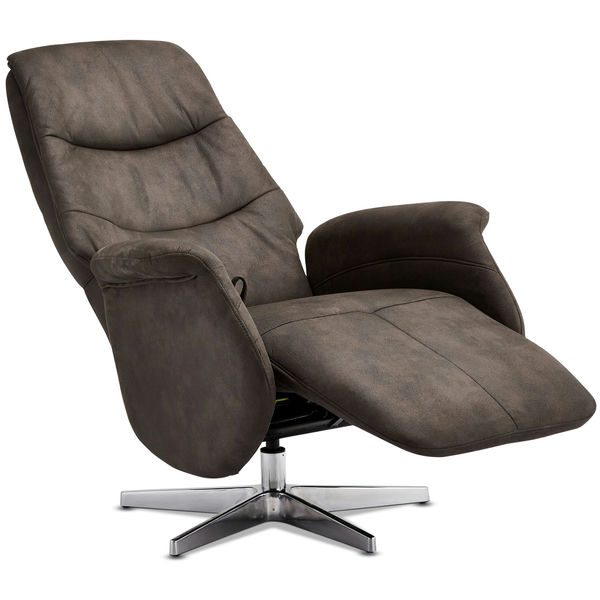 Relaxsessel Manual Braun Stoff Delta - FURNHOUSE