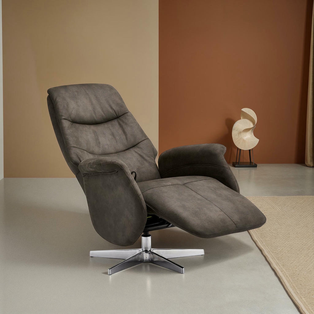 Delta Manueller Relaxsessel - Stoffbezug Taupe Grau