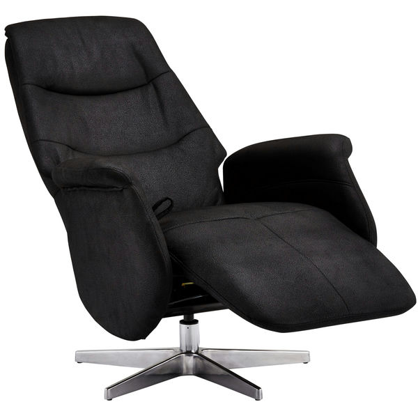 Relaxsessel Manual Schwarz Stoff Delta - FURNHOUSE