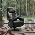 Elektrischer Relaxsessel Bull - Echtleder Schwarz, 2 Motoren - FURNHOUSE