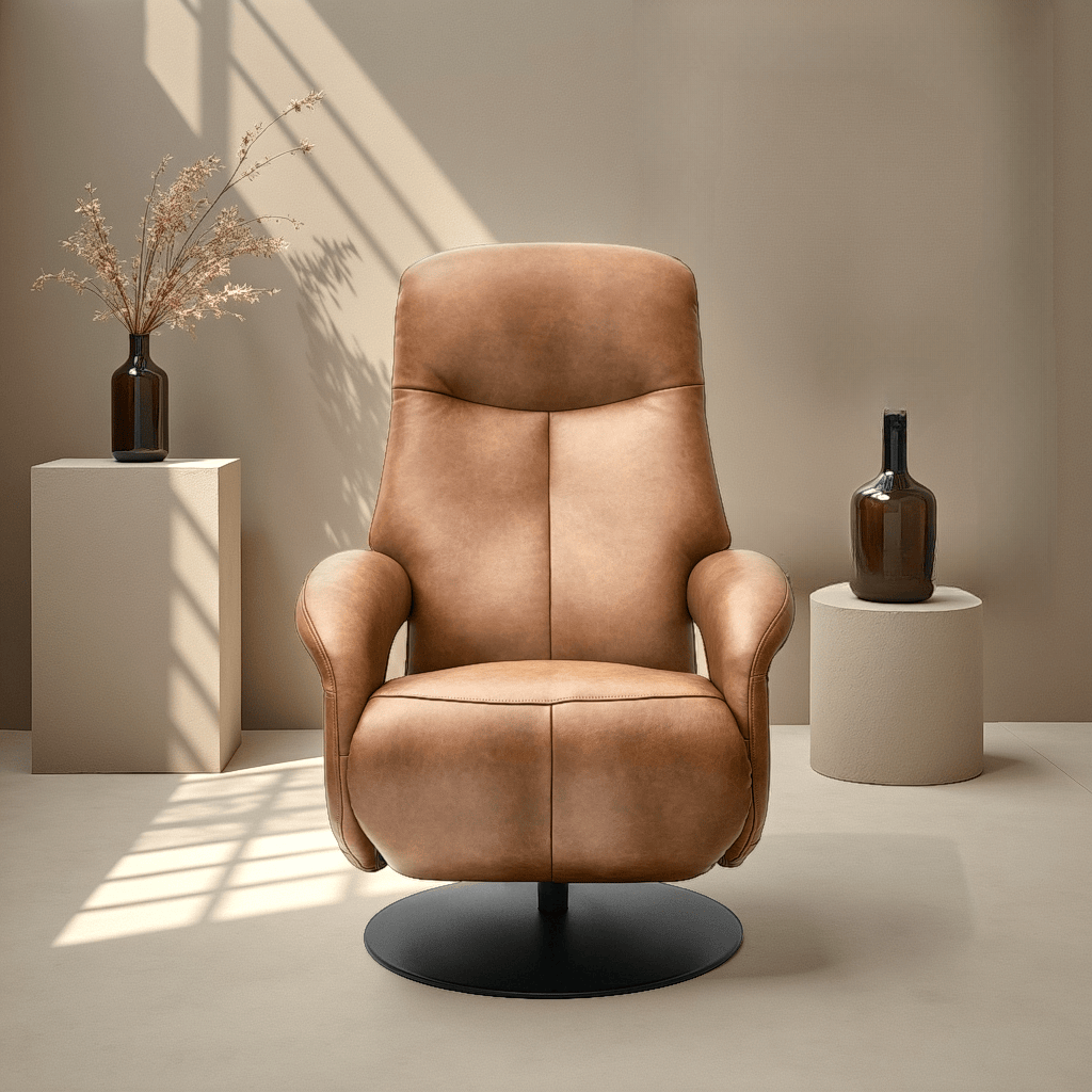 Bull Elektrischer Relaxsessel - Echtleder Cognac Braun