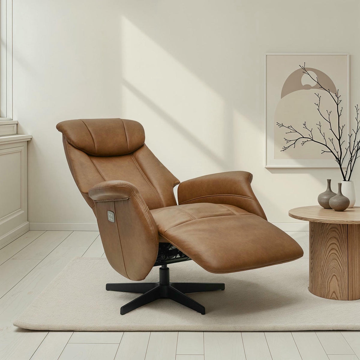Bonanza Elektrischer Relaxsessel - Echtleder Cognac Braun