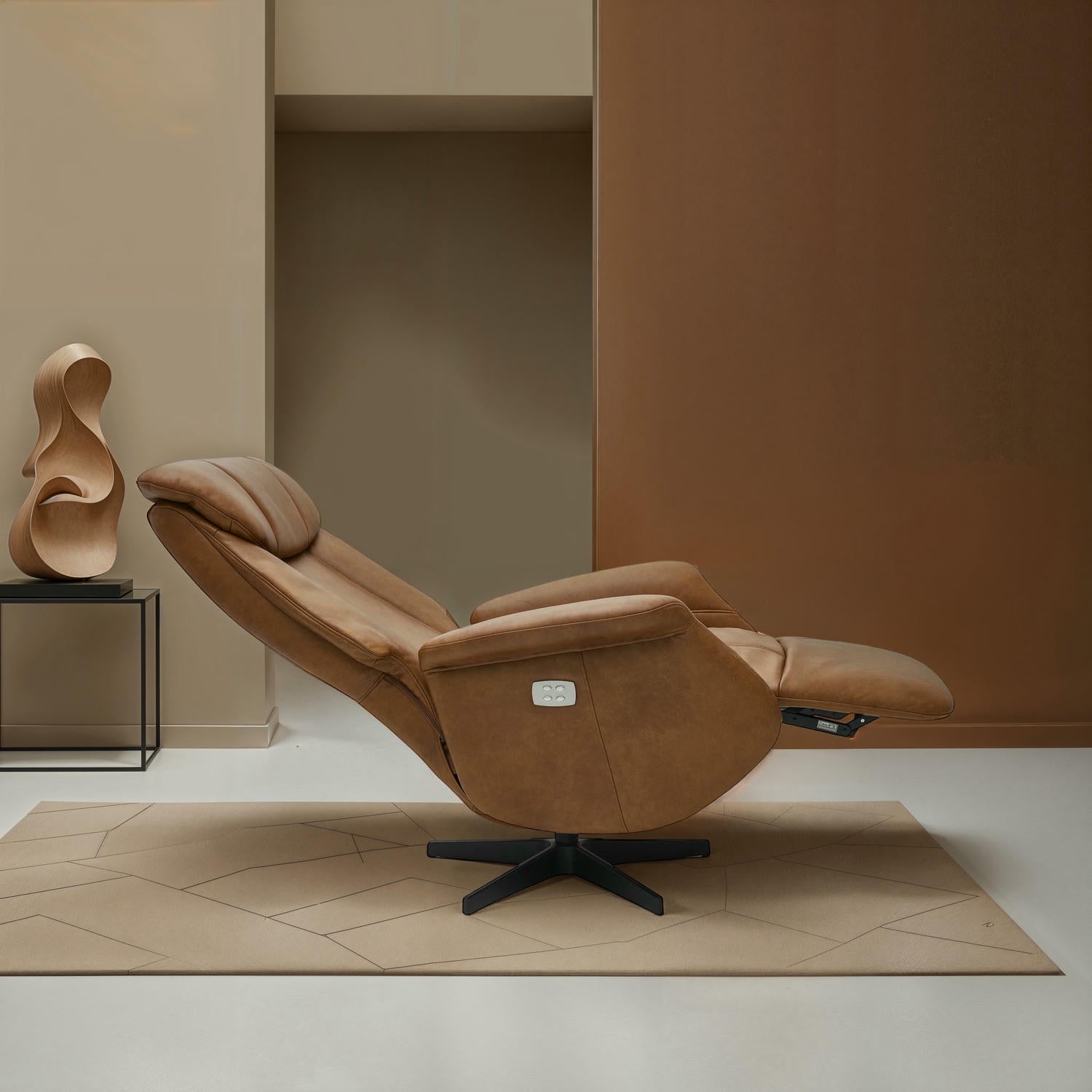Bonanza Elektrischer Relaxsessel - Echtleder Cognac Braun