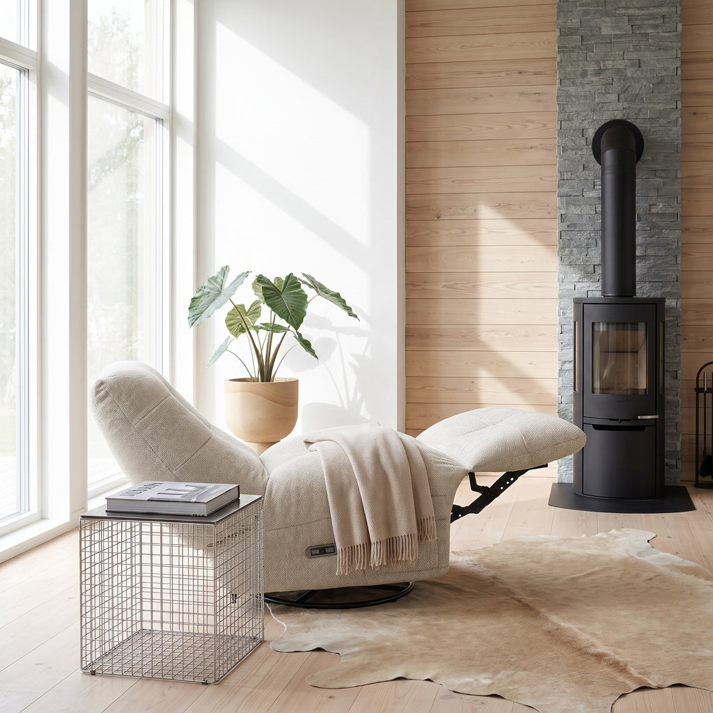 Elektrischer Relaxsessel Sultan - Stoffbezug Beige - FURNHOUSE