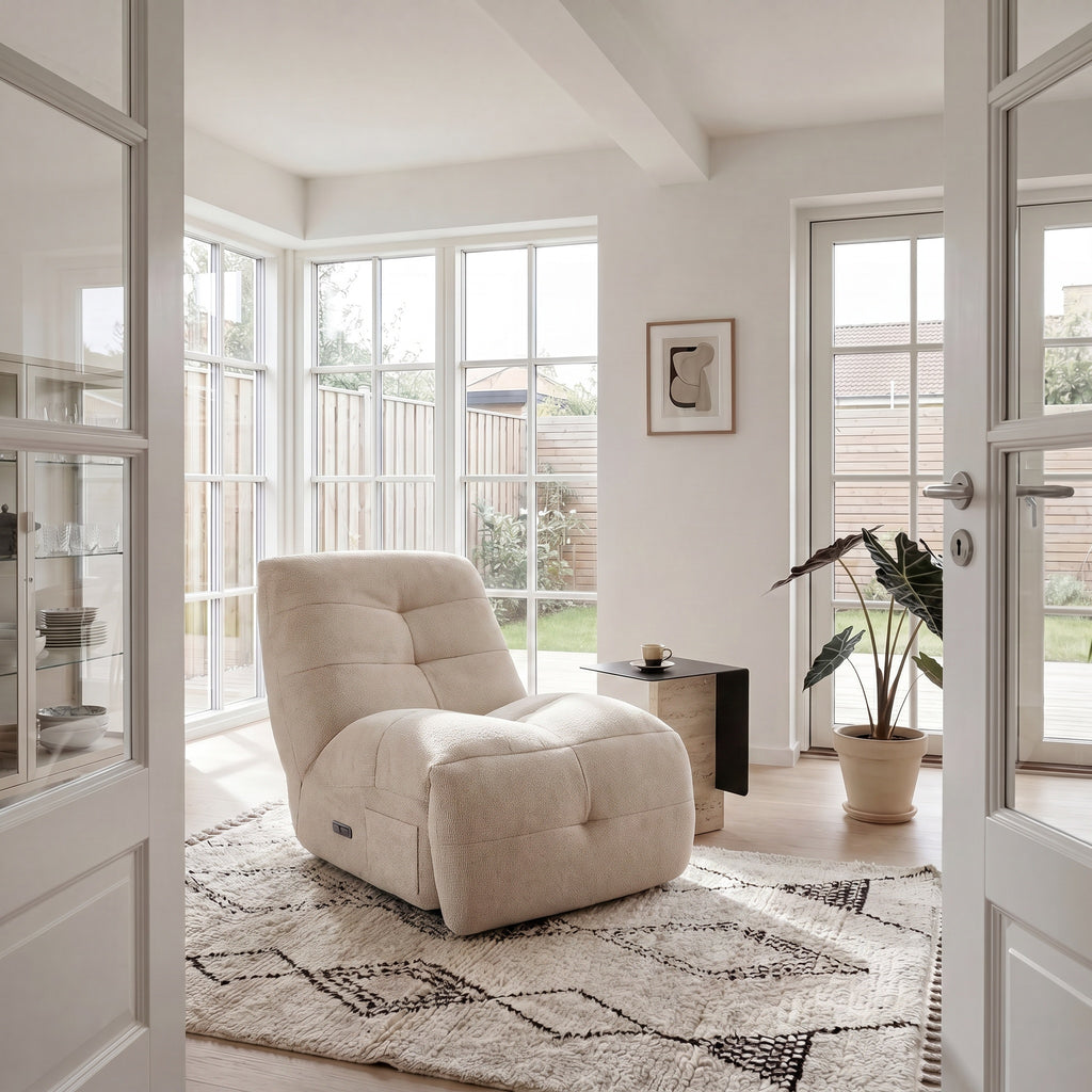 Elektrischer Relaxsessel Sultan - Stoffbezug Beige - FURNHOUSE