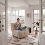 Elektrischer Relaxsessel Sultan - Stoffbezug Beige - FURNHOUSE
