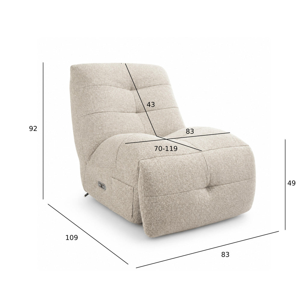 Elektrischer Relaxsessel Sultan - Stoffbezug Taupe - FURNHOUSE