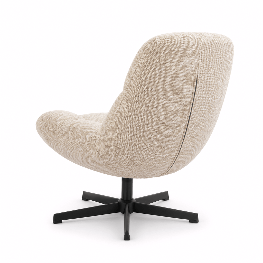 Manueller Relaxsessel Swing mit Fußhocker - Stoffbezug Beige - FURNHOUSE