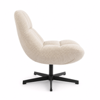 Manueller Relaxsessel Swing mit Fußhocker - Stoffbezug Beige - FURNHOUSE