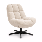Manueller Relaxsessel Swing mit Fußhocker - Stoffbezug Beige - FURNHOUSE