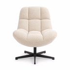 Manueller Relaxsessel Swing mit Fußhocker - Stoffbezug Beige - FURNHOUSE