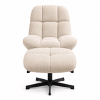 Manueller Relaxsessel Swing mit Fußhocker - Stoffbezug Beige - FURNHOUSE