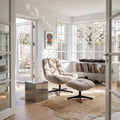 Manueller Relaxsessel Swing mit Fußhocker - Stoffbezug Taupe - FURNHOUSE