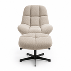 Manueller Relaxsessel Swing mit Fußhocker - Stoffbezug Taupe - FURNHOUSE