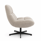 Manueller Relaxsessel Swing mit Fußhocker - Stoffbezug Taupe - FURNHOUSE