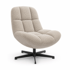 Manueller Relaxsessel Swing mit Fußhocker - Stoffbezug Taupe - FURNHOUSE