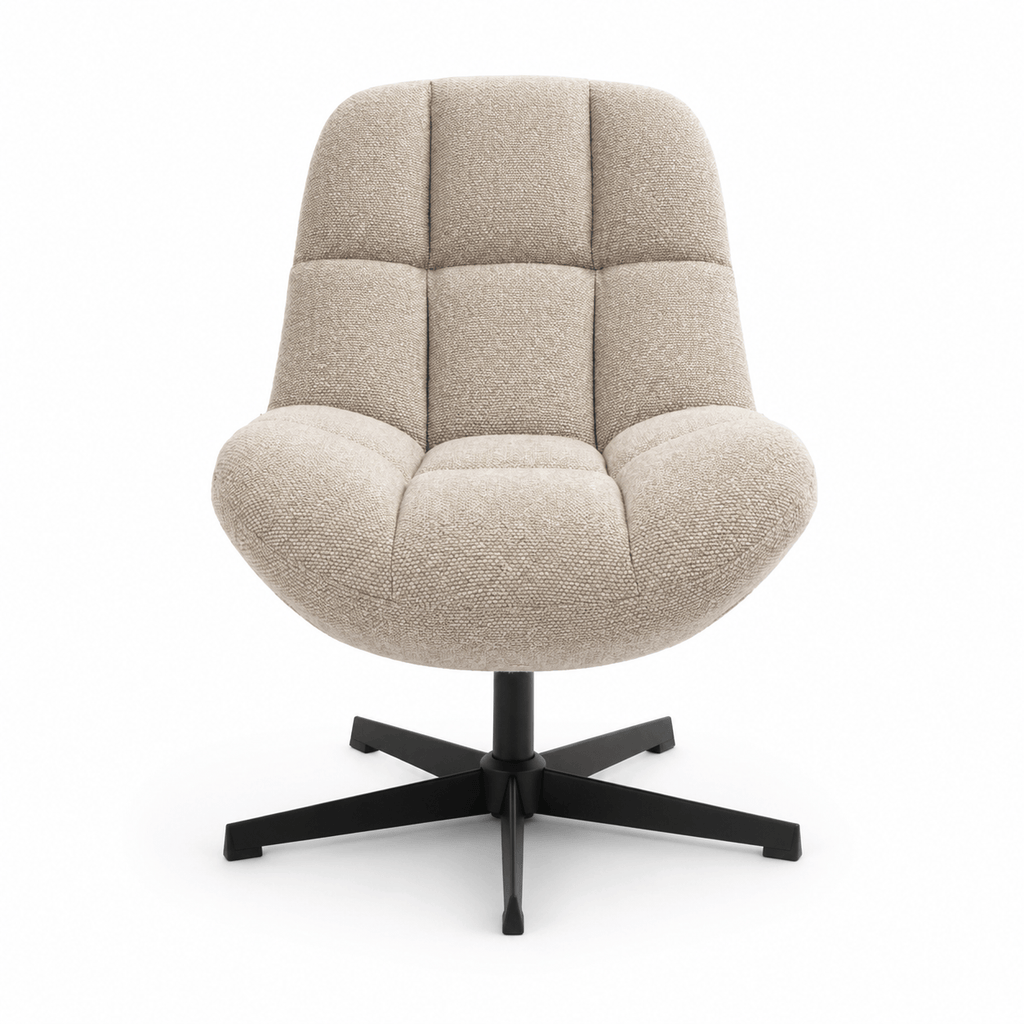 Manueller Relaxsessel Swing mit Fußhocker - Stoffbezug Taupe - FURNHOUSE