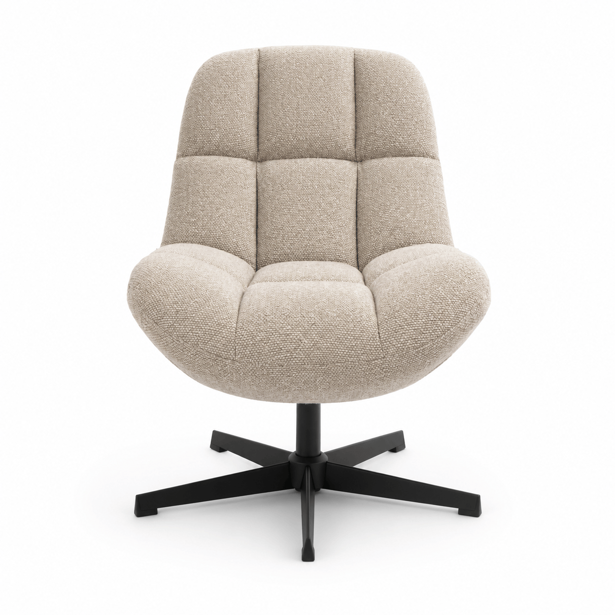 Manueller Relaxsessel Swing mit Fußhocker - Stoffbezug Taupe - FURNHOUSE