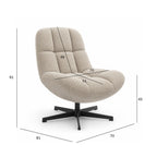 Manueller Relaxsessel Swing mit Fußhocker - Stoffbezug Taupe - FURNHOUSE