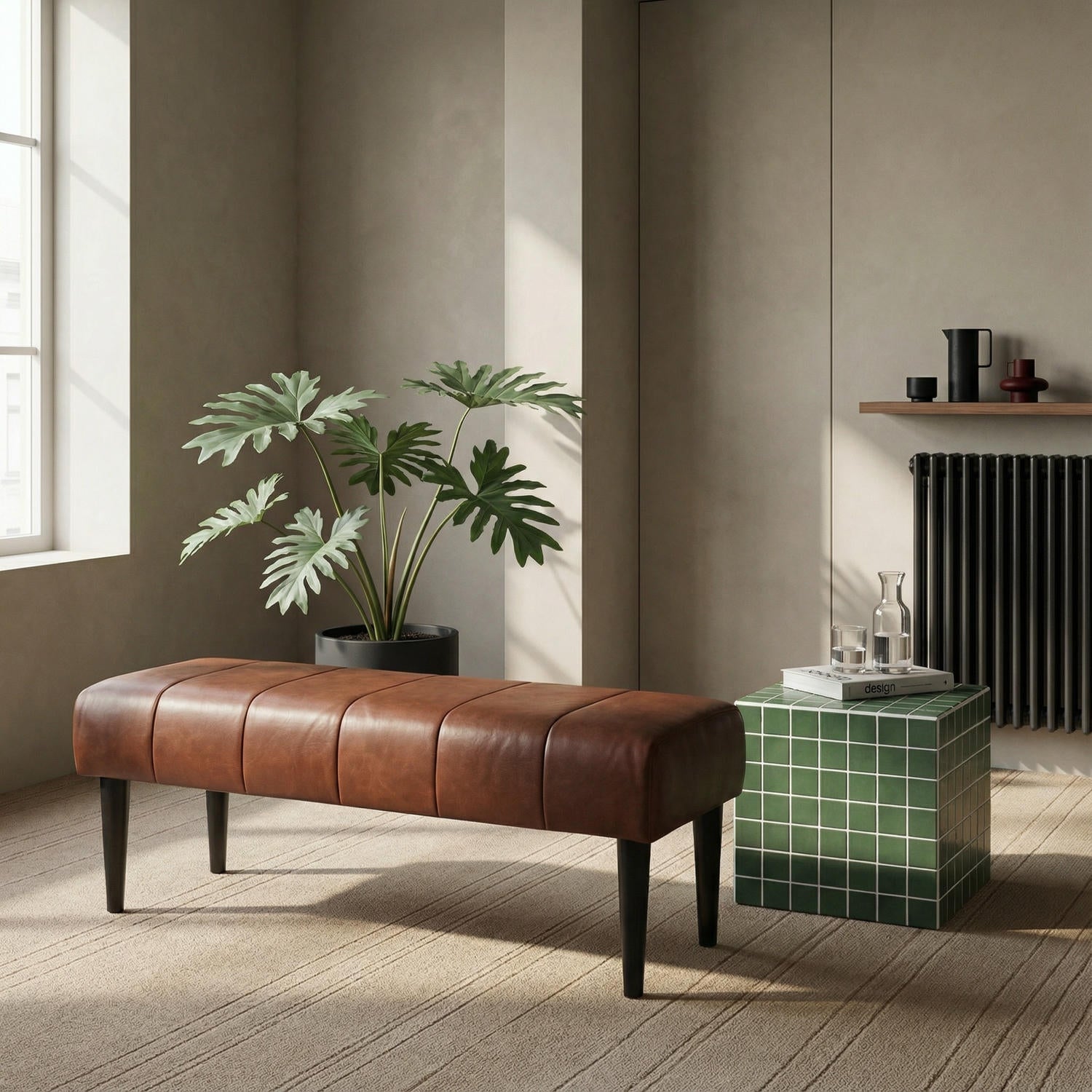 Athea Sitzbank 120 cm - Dunkelbraun - FURNHOUSE