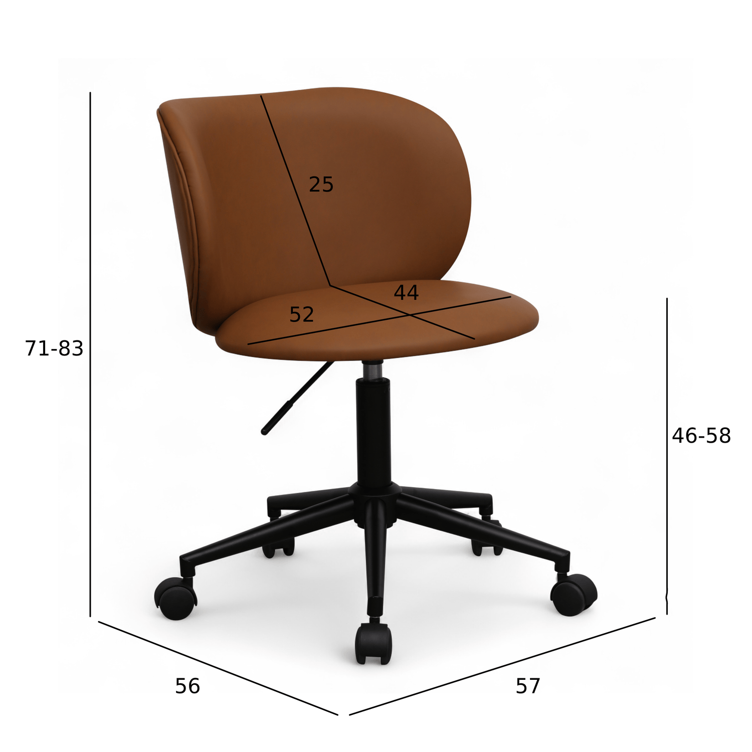 Bobo Bürostuhl - Kunstleder Hellbraun