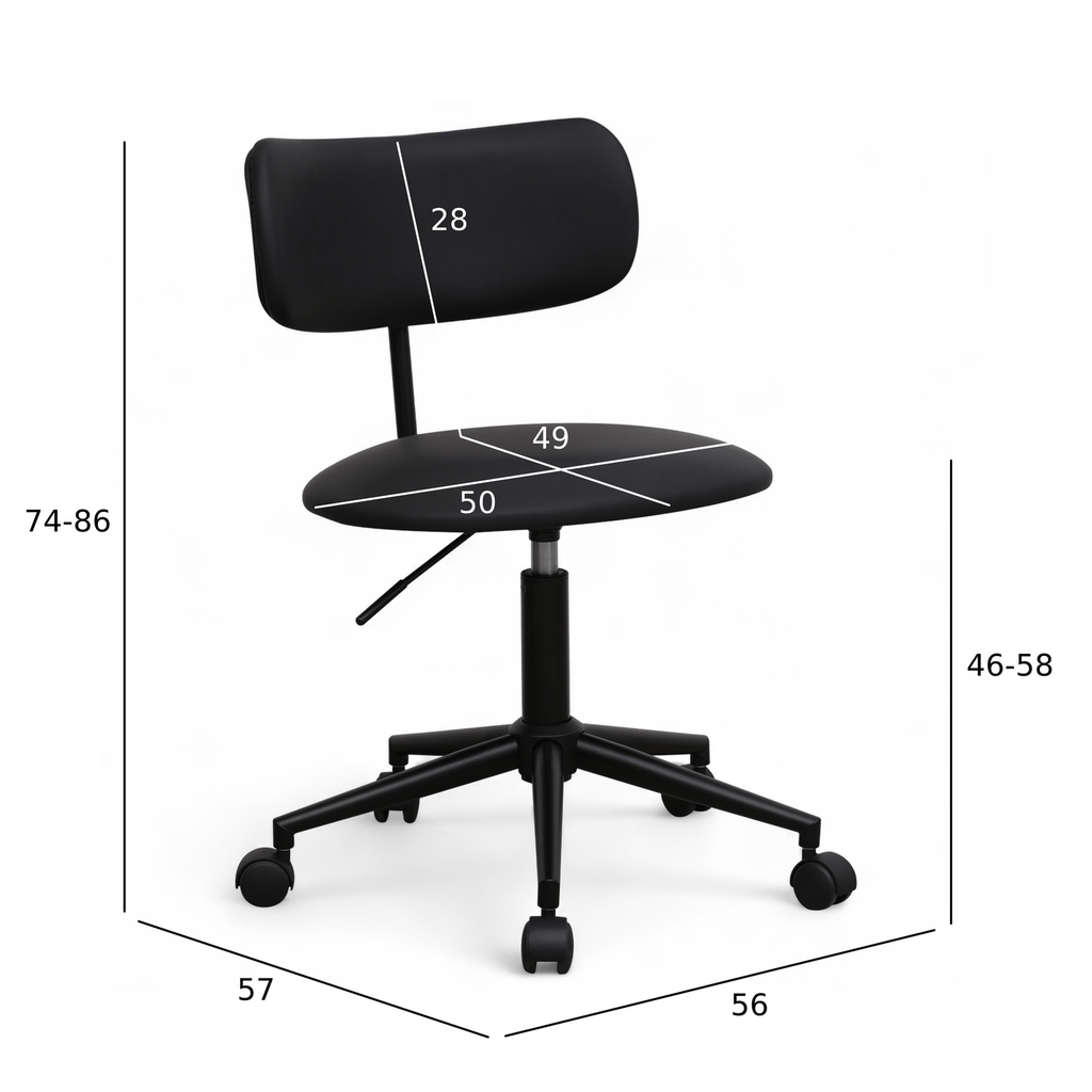 Roxy Bürostuhl - Kunstleder Schwarz
