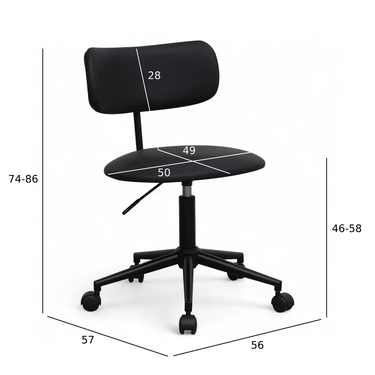 Roxy Bürostuhl - Kunstleder Schwarz
