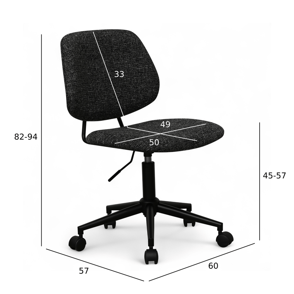 Alto Bürostuhl - Bouclé-Stoff Schwarz